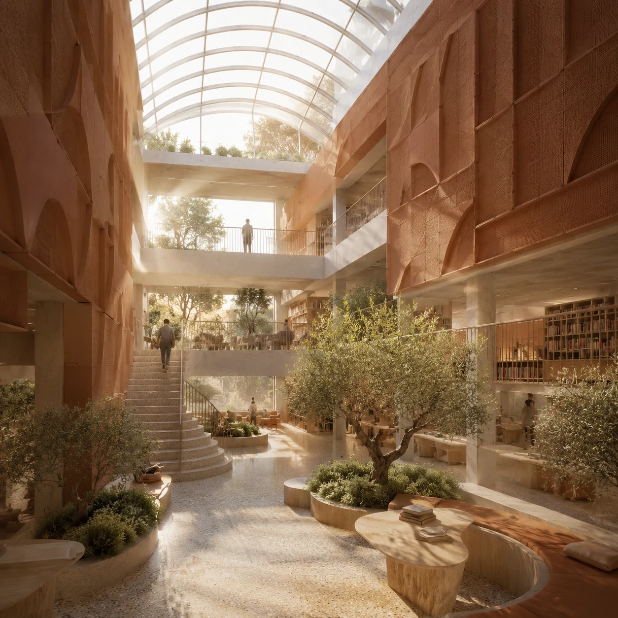 Urban library atrium architectural concept generated with GPT Image 2